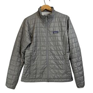 Patagonia Nano Puff Jacket Womens Medium Insulated Gray Full Zip